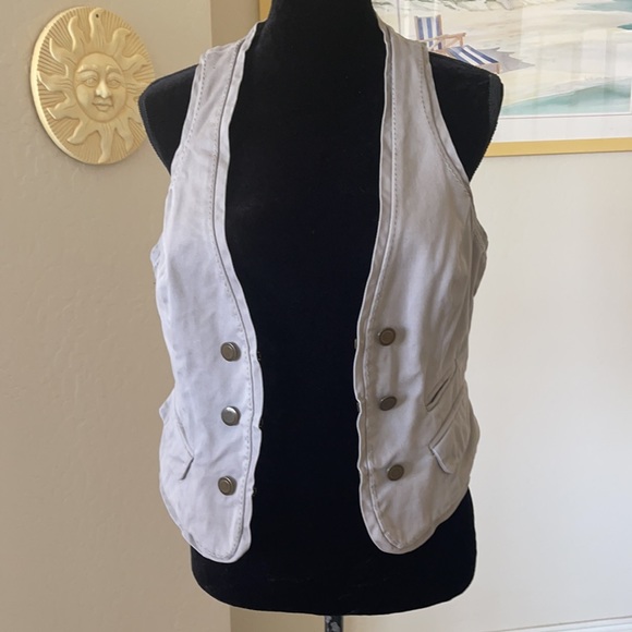 New York & Company 💯% Cotton Taupe Vest SZ 10 - Picture 2 of 14